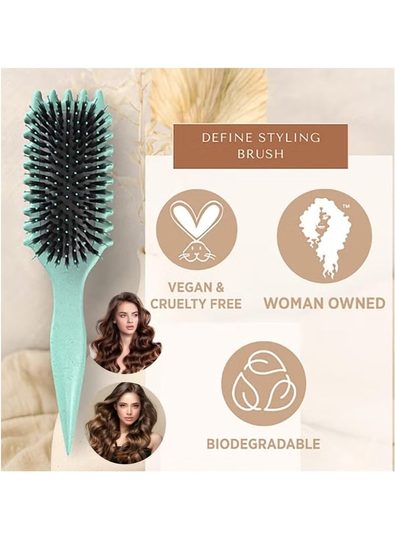 MUMO Bounce Curl Brush,Bounce Curl Defining Brush,Curl Defining Brush,Hair Brush Styling Brush,Shaping and Defining Curls for Women Girls (Color : Green) - Image 4